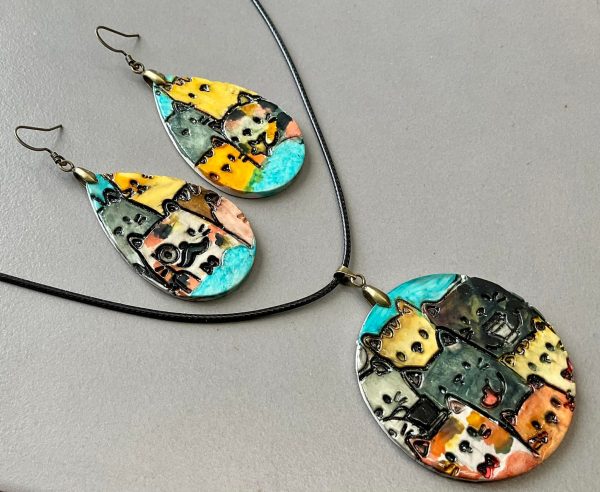 Tom Cats Earring and Pendant Set #1 - Image 2