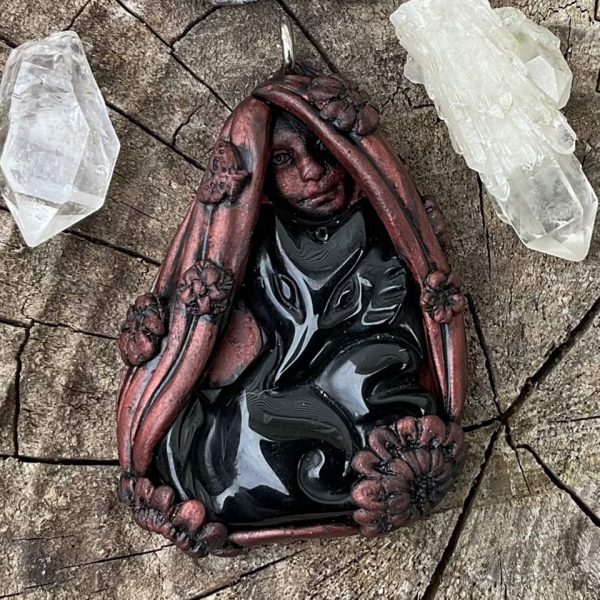 Nature Spirit with Black Obsidian Fox - Image 2
