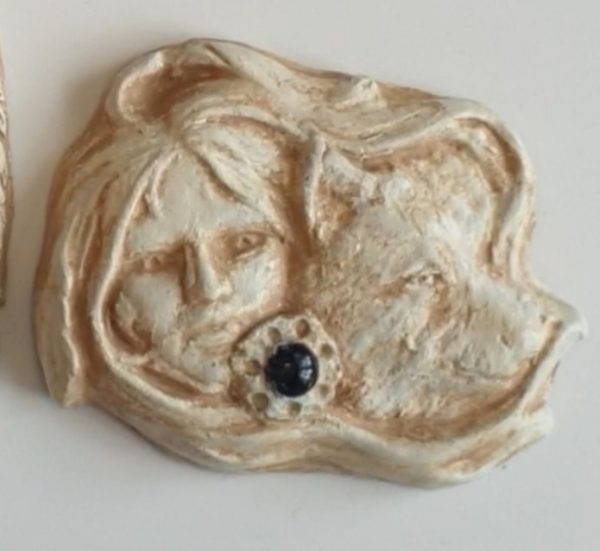 Faux Bone Women and Wolf with Amethyst - Image 2