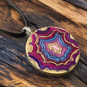 Faux Geode Clay Pendant