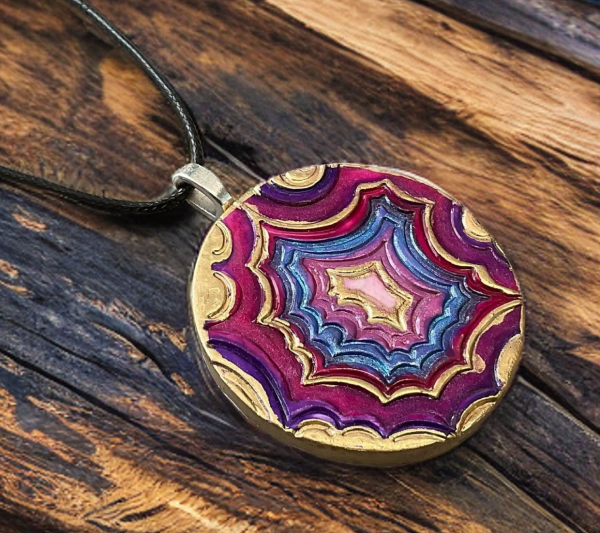Faux Geode Clay Pendant