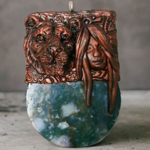 Maiden and her Tiger with Moss Agate