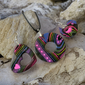 Heart/Bird/Donut Earring and Pendant Set