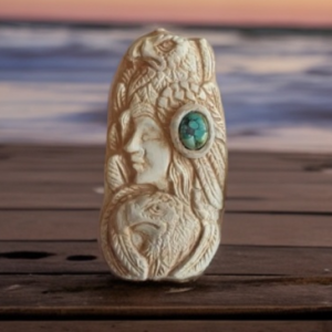 Faux bone Native American w/Turquiose