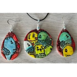 Budgie Earring and Pendant Set