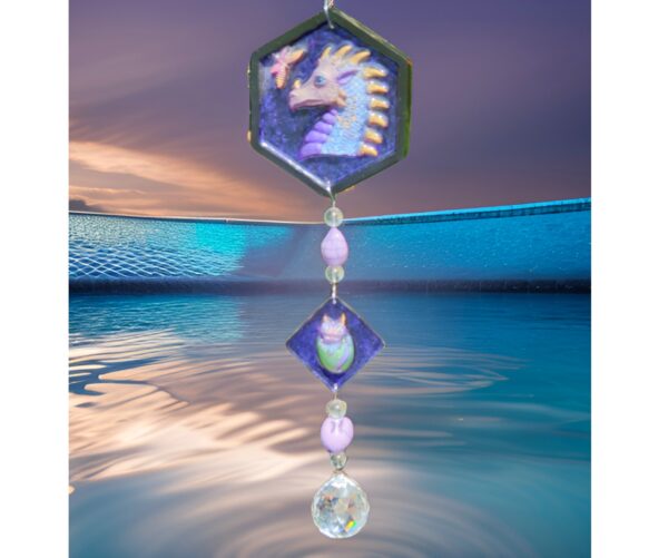 Purple/Blue Large with pink/gold Dragonfly SC0013